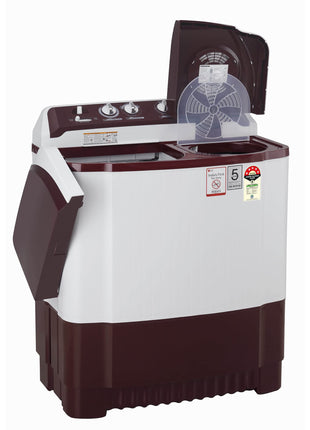 LG 8.5 kg 5 Star Semi-Automatic Top Load Washing Machine (P8530SRAZ, Burgundy, Roller Jet Pulsator) 