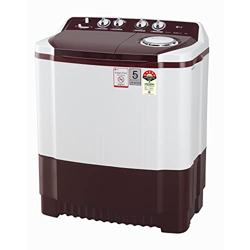LG 8.5 kg 5 Star Semi-Automatic Top Load Washing Machine (P8530SRAZ, Burgundy, Roller Jet Pulsator) 