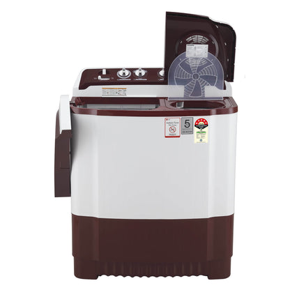 LG 8.5 kg 5 Star Semi-Automatic Top Load Washing Machine (P8530SRAZ, Burgundy, Roller Jet Pulsator) 