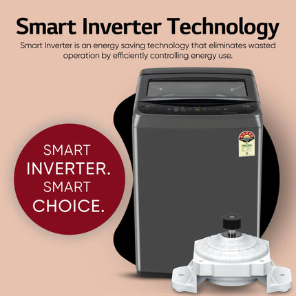 LG 8 Kg 5 Star Smart Inverter Technology Fully Automatic Top Load Washing Machine (T80VBMB4Z, Turbodrum, Auto Prewash, Stainless Steel drum, LED Display, Smart Diagnosis, Middle Black) 