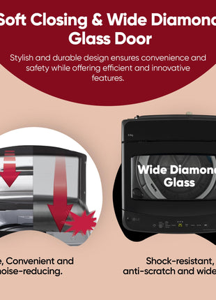 LG 8 Kg 5 Star Smart Inverter Technology Fully Automatic Top Load Washing Machine (T80VBMB4Z, Turbodrum, Auto Prewash, Stainless Steel drum, LED Display, Smart Diagnosis, Middle Black) 