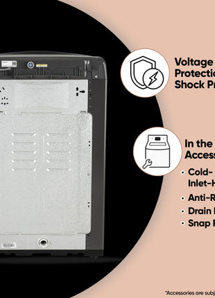 LG 8 Kg 5 Star Smart Inverter Technology Fully Automatic Top Load Washing Machine (T80VBMB4Z, Turbodrum, Auto Prewash, Stainless Steel drum, LED Display, Smart Diagnosis, Middle Black) 