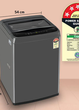 LG 8 Kg 5 Star Smart Inverter Technology Fully Automatic Top Load Washing Machine (T80VBMB4Z, Turbodrum, Auto Prewash, Stainless Steel drum, LED Display, Smart Diagnosis, Middle Black) 