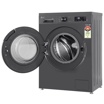 LG 8 Kg, 5 Star, Wi-Fi, Direct Drive Technology, Steam Wash, 6 Motion DD, Fully-Automatic Front Load Washing Machine (FHB1208Z4M, Allergy Care, In-Built Heater, Touch Panel, Middle Black) 