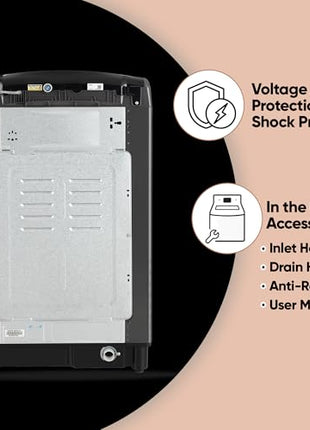 LG 9.0 Kg, 5 Star, AI Direct Drive Technology, Steam Wash for Allergy Removal, Fully-Automatic Top Loading Washing Machine (THD09SPM, Middle Black, More Fabric Care & Convenience, In-Built Heater) 