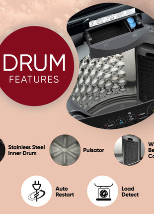 LG 9.0 Kg, 5 Star, AI Direct Drive Technology, Steam Wash for Allergy Removal, Fully-Automatic Top Loading Washing Machine (THD09SPM, Middle Black, More Fabric Care & Convenience, In-Built Heater) 