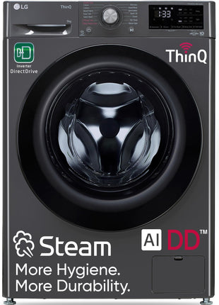 LG 9 Kg, 5 Star, AI Direct Drive Technology, Steam, 6 Motion DD & Wi-Fi Fully-Automatic Front Load Washing Machine (FHP1209Z5M, Intelligent & Convenient Fabric Care, Allergy Care, Middle Black) 