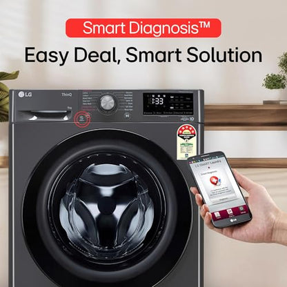 LG 9 Kg, 5 Star, AI Direct Drive Technology, Steam, 6 Motion DD & Wi-Fi Fully-Automatic Front Load Washing Machine (FHP1209Z5M, Intelligent & Convenient Fabric Care, Allergy Care, Middle Black) 