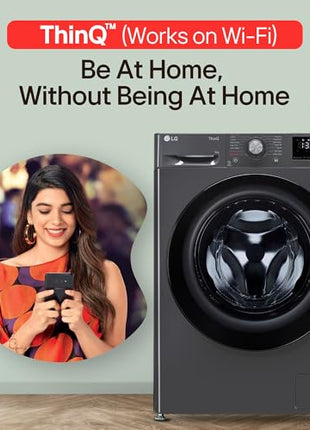 LG 9 Kg, 5 Star, AI Direct Drive Technology, Steam, 6 Motion DD & Wi-Fi Fully-Automatic Front Load Washing Machine (FHP1209Z5M, Intelligent & Convenient Fabric Care, Allergy Care, Middle Black) 