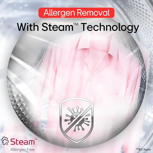 LG 9 Kg, 5 Star, AI Direct Drive Technology, Steam, 6 Motion DD & Wi-Fi Fully-Automatic Front Load Washing Machine (FHP1209Z5M, Intelligent & Convenient Fabric Care, Allergy Care, Middle Black) 