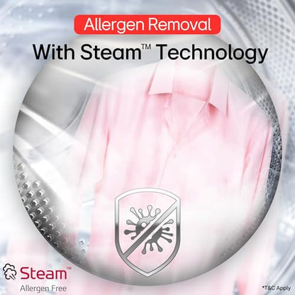 LG 9 Kg, 5 Star, AI Direct Drive Technology, Steam, 6 Motion DD & Wi-Fi Fully-Automatic Front Load Washing Machine (FHP1209Z5M, Intelligent & Convenient Fabric Care, Allergy Care, Middle Black) 