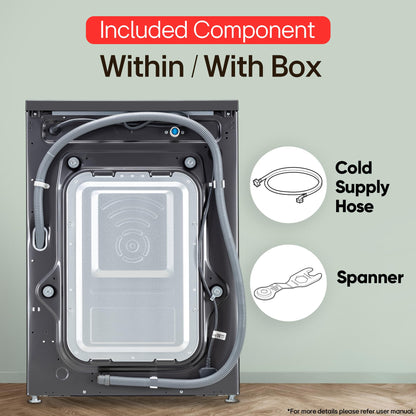 LG 9 Kg, 5 Star, AI Direct Drive Technology, Steam, 6 Motion DD & Wi-Fi Fully-Automatic Front Load Washing Machine (FHP1209Z5M, Intelligent & Convenient Fabric Care, Allergy Care, Middle Black) 