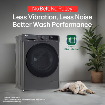 LG 9 Kg (Wash) / 5 Kg (Dry), Ai Direct Drive Technology, Steam, TurboWash & Wi-Fi Fully Automatic Front Load Washer Dryer (FHD0905SWM, Intelligent & Convenient Fabric Care, Allergy Care, Middle Black) 