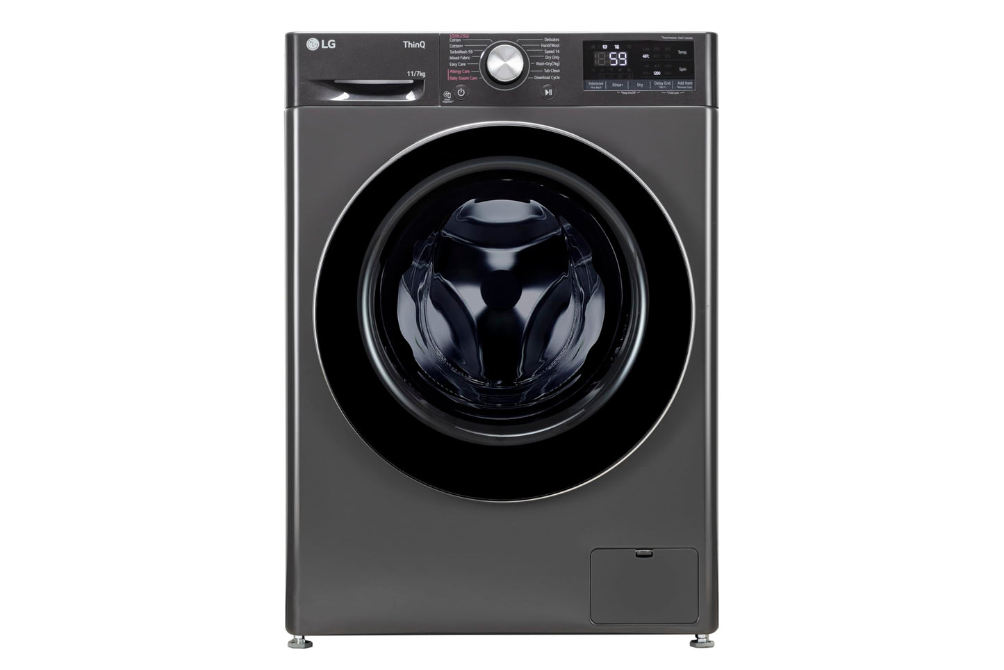 LG Smart Choice,11 Kg (Wash)/7 Kg (Dry), AI Direct Drive Technology, Steam, 6 Motion DD & Wi-Fi Front Load Fully Automatic Washer Dryer (FHD1107SWM, Intelligent & Convenient Fabric Care, Middle Black) 