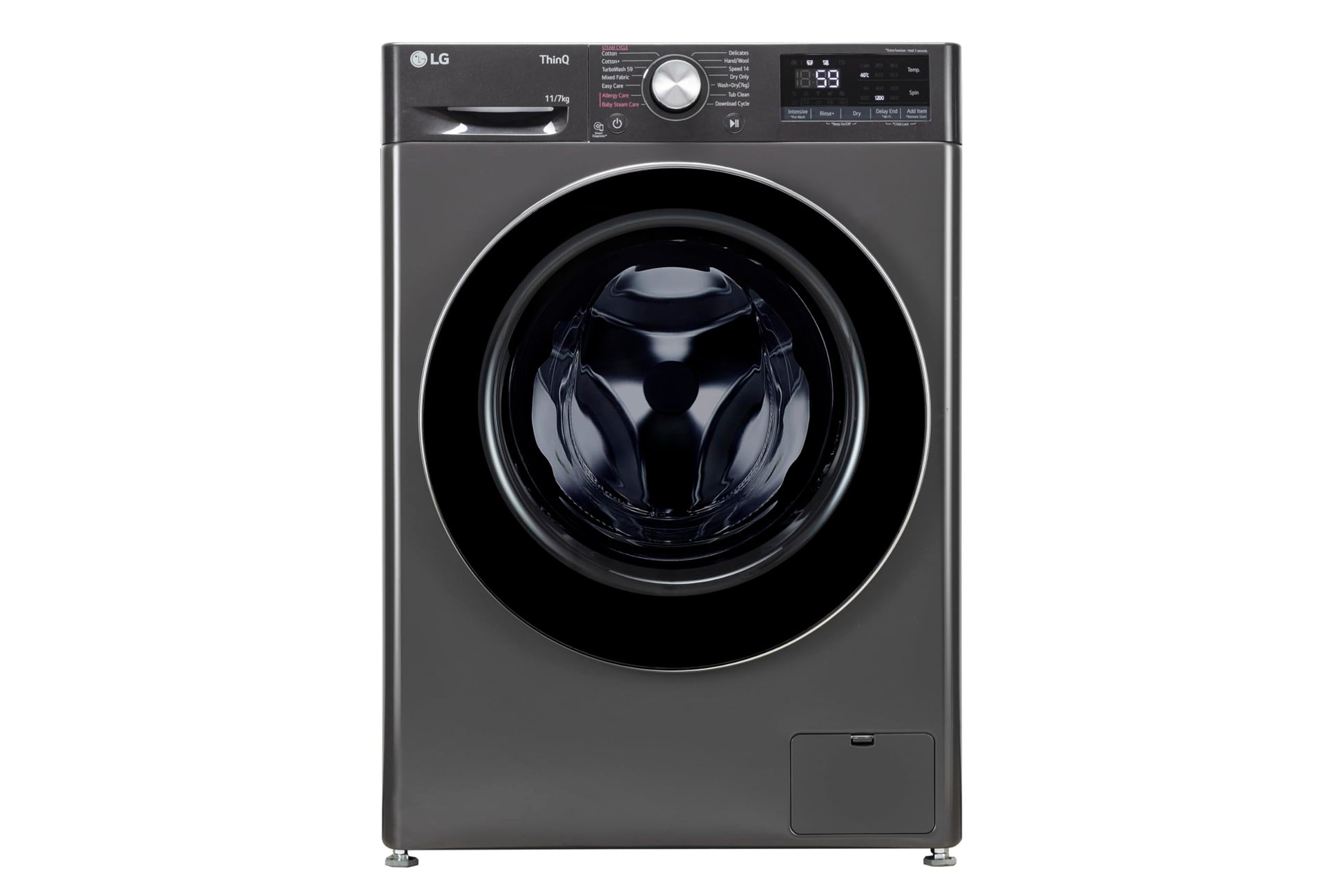 LG Smart Choice,11 Kg (Wash)/7 Kg (Dry), AI Direct Drive Technology, Steam, 6 Motion DD & Wi-Fi Front Load Fully Automatic Washer Dryer (FHD1107SWM, Intelligent & Convenient Fabric Care, Middle Black) 