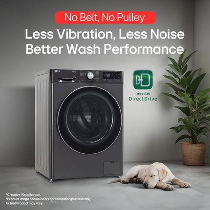 LG Smart Choice,11 Kg (Wash)/7 Kg (Dry), AI Direct Drive Technology, Steam, 6 Motion DD & Wi-Fi Front Load Fully Automatic Washer Dryer (FHD1107SWM, Intelligent & Convenient Fabric Care, Middle Black) 