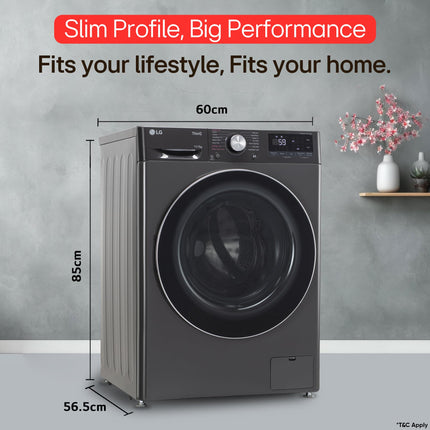 LG Smart Choice,11 Kg (Wash)/7 Kg (Dry), AI Direct Drive Technology, Steam, 6 Motion DD & Wi-Fi Front Load Fully Automatic Washer Dryer (FHD1107SWM, Intelligent & Convenient Fabric Care, Middle Black) 