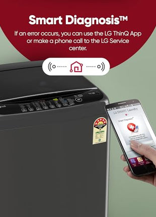 LG Smart Choice, 9 Kg, 5 Star, Smart Inverter Technology, Turbodrum, Fully Automatic Top Load Washing Machine (T90AJMB1Z, Jetspray+, Turbowash, Auto Tub Clean after every wash cycle, Middle Black) 