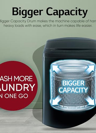 LG Smart Choice, 9 Kg, 5 Star, Smart Inverter Technology, Turbodrum, Fully Automatic Top Load Washing Machine (T90AJMB1Z, Jetspray+, Turbowash, Auto Tub Clean after every wash cycle, Middle Black) 