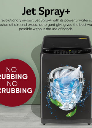 LG Smart Choice, 9 Kg, 5 Star, Smart Inverter Technology, Turbodrum, Fully Automatic Top Load Washing Machine (T90AJMB1Z, Jetspray+, Turbowash, Auto Tub Clean after every wash cycle, Middle Black) 
