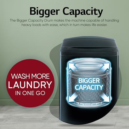 LG Smart Choice, 9 Kg, 5 Star, Smart Inverter Technology, Turbodrum, Fully Automatic Top Load Washing Machine (T90AJMB1Z, Jetspray+, Turbowash, Auto Tub Clean after every wash cycle, Middle Black) 