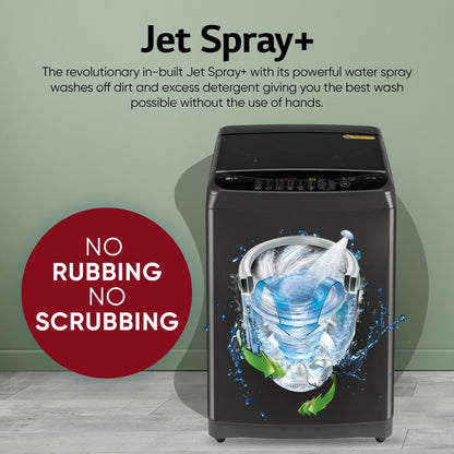 LG Smart Choice, 9 Kg, 5 Star, Smart Inverter Technology, Turbodrum, Fully Automatic Top Load Washing Machine (T90AJMB1Z, Jetspray+, Turbowash, Auto Tub Clean after every wash cycle, Middle Black) 
