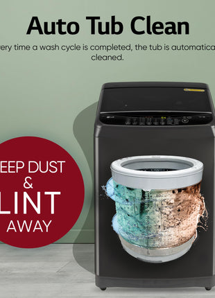 LG Smart Choice, 9 Kg, 5 Star, Smart Inverter Technology, Turbodrum, Fully Automatic Top Load Washing Machine (T90AJMB1Z, Jetspray+, Turbowash, Auto Tub Clean after every wash cycle, Middle Black) 