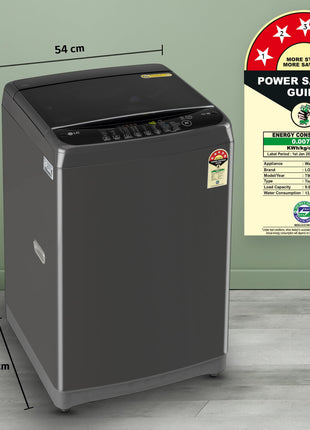 LG Smart Choice, 9 Kg, 5 Star, Smart Inverter Technology, Turbodrum, Fully Automatic Top Load Washing Machine (T90AJMB1Z, Jetspray+, Turbowash, Auto Tub Clean after every wash cycle, Middle Black) 