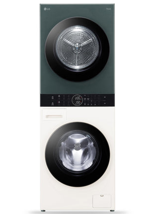 LG WashTower 13 Kg /10 Kg with AI Direct Drive & DUAL Inverter Heat Pump, Fully Automatic Front Load Washing Machine and Dryer (FWT1310BG) with Wi Fi & Central Control Panel Natural Beige & Green 