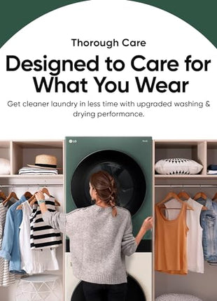 LG WashTower 13 Kg /10 Kg with AI Direct Drive & DUAL Inverter Heat Pump, Fully Automatic Front Load Washing Machine and Dryer (FWT1310BG) with Wi Fi & Central Control Panel Natural Beige & Green 