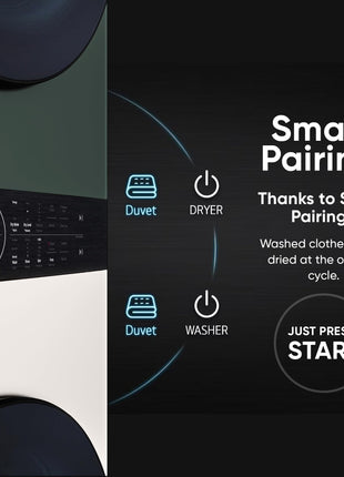 LG WashTower 13 Kg /10 Kg with AI Direct Drive & DUAL Inverter Heat Pump, Fully Automatic Front Load Washing Machine and Dryer (FWT1310BG) with Wi Fi & Central Control Panel Natural Beige & Green 