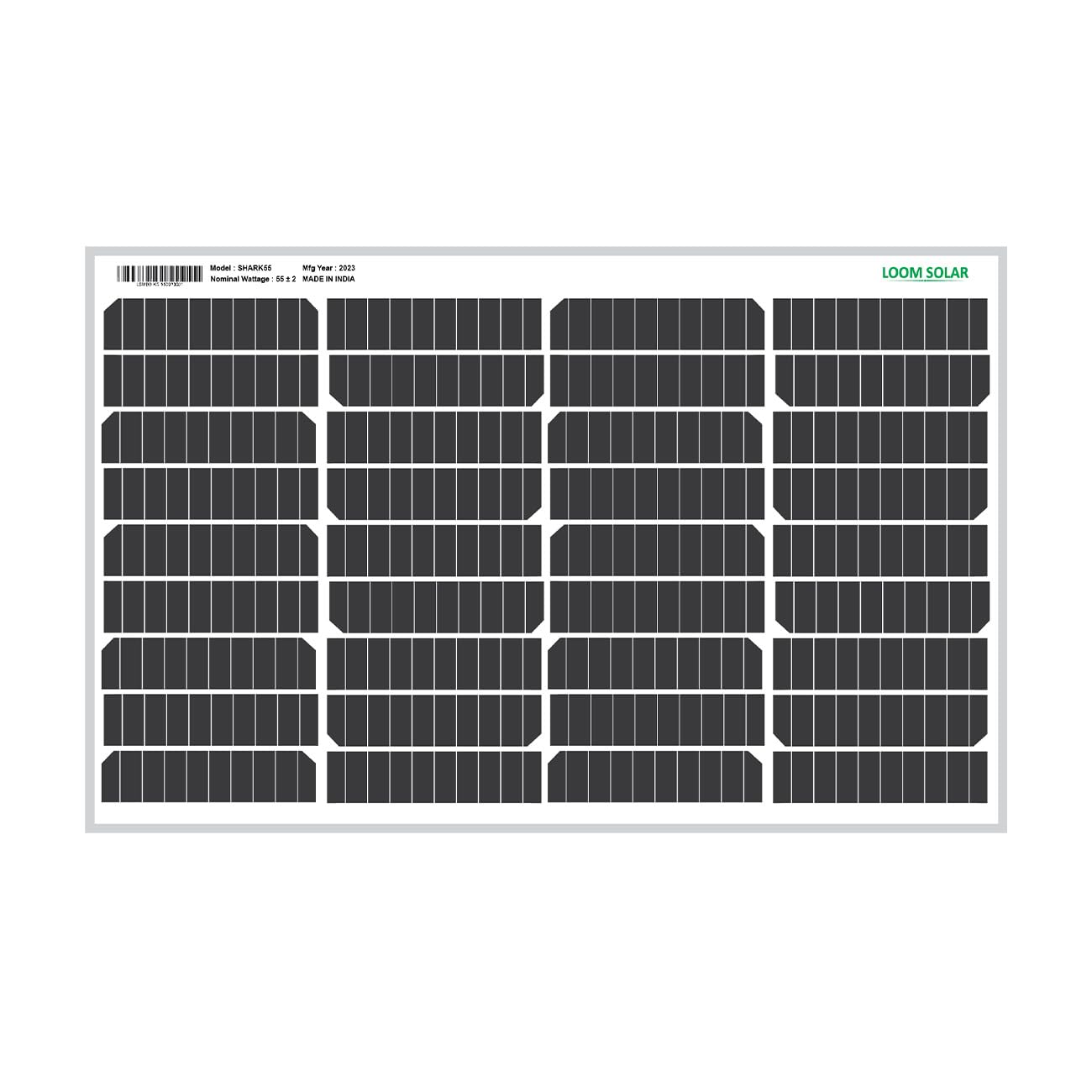 LOOM SOLAR Panel 55 WATT/12 V Mono PERC, Performance Warranty 25 Years 