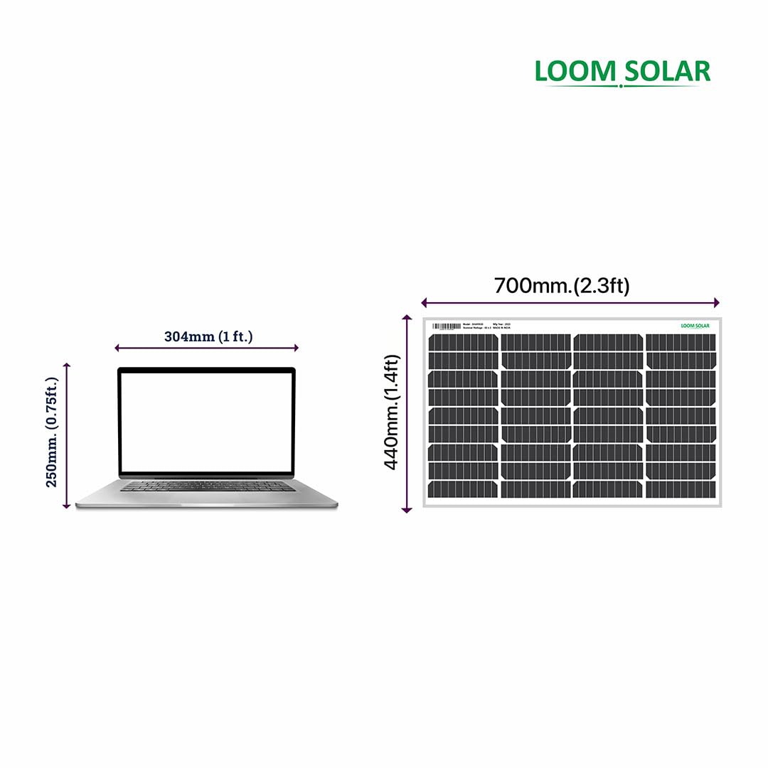 LOOM SOLAR Panel 55 WATT/12 V Mono PERC, Performance Warranty 25 Years 