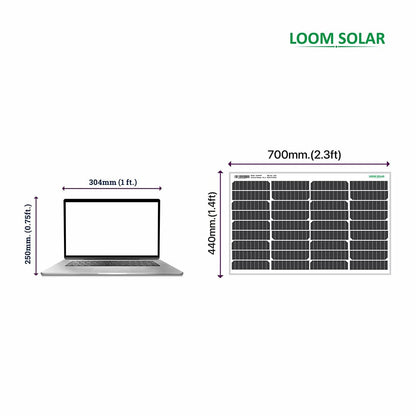 LOOM SOLAR Panel 55 WATT/12 V Mono PERC, Performance Warranty 25 Years 