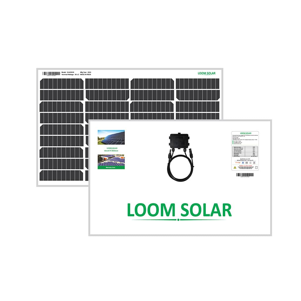 LOOM SOLAR Panel 55 WATT/12 V Mono PERC, Performance Warranty 25 Years 