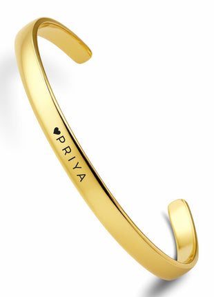 LOUIS MILLER Personalised Golden Kada | With 1 Year Colour Warranty | Kada For Unisex | Adjustable in Size | Glossy Golden Finish | 