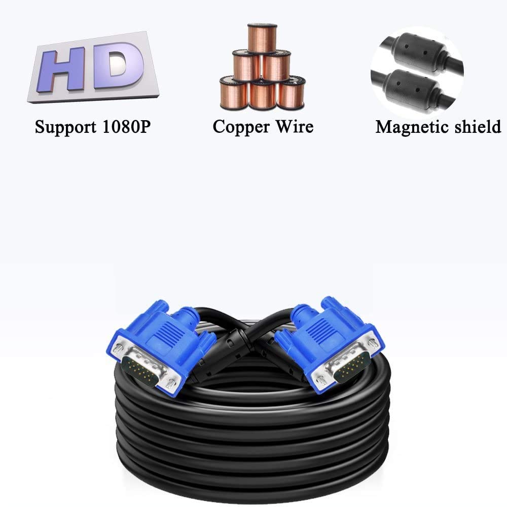LS LAPSTER Quality Assured Male to Male VGA Cable 1.5 Meter, Support Monitor/PC/LCD/LED, Plasma, Projector, TFT (LST-VGACBLE-1.5M) 