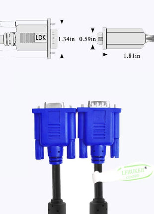 LS LAPSTER Quality Assured Male to Male VGA Cable 1.5 Meter, Support Monitor/PC/LCD/LED, Plasma, Projector, TFT (LST-VGACBLE-1.5M) 