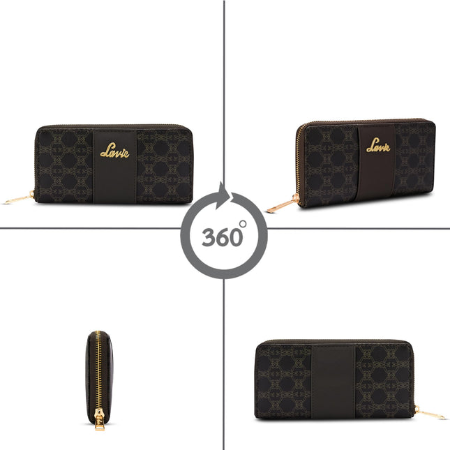 Lavie Women's Mono Wallet | Ladies Stylish Purse Bag | Credit Card, Money Holder | Zip Around Wallet | Gift for Women 
