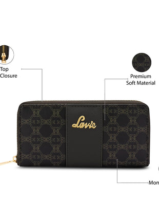 Lavie Women's Mono Wallet | Ladies Stylish Purse Bag | Credit Card, Money Holder | Zip Around Wallet | Gift for Women 