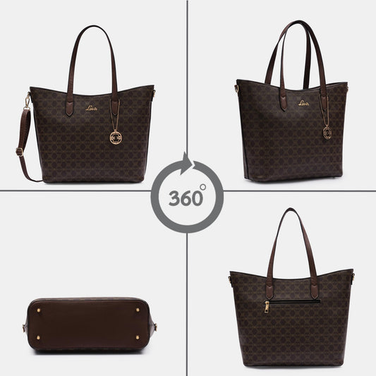 Lavie Women's Monoprint Hailon Tote Bag | Ladies Purse Handbag 