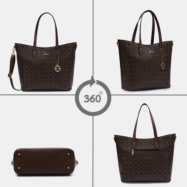 Lavie Women's Monoprint Hailon Tote Bag | Ladies Purse Handbag 