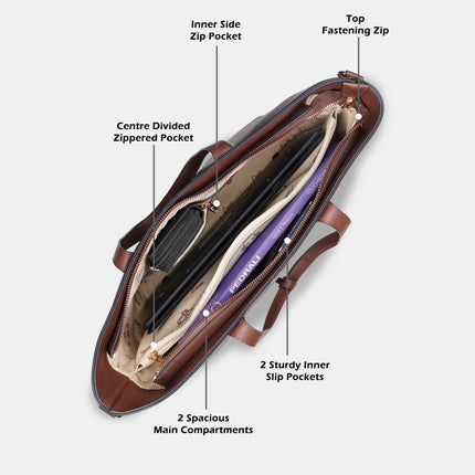 Lavie Women's Monoprint Hailon Tote Bag | Ladies Purse Handbag 