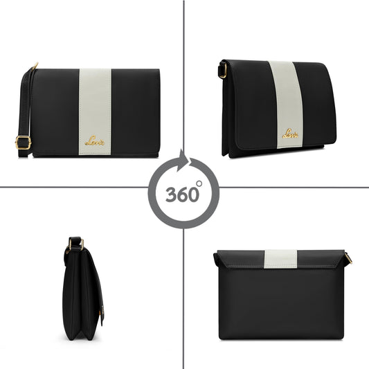 Lavie Women's Reese 2C Colorblock Crossbody Sling Bag | Flap Sling Bag | Ladies Purse Handbag | Gift for Women 