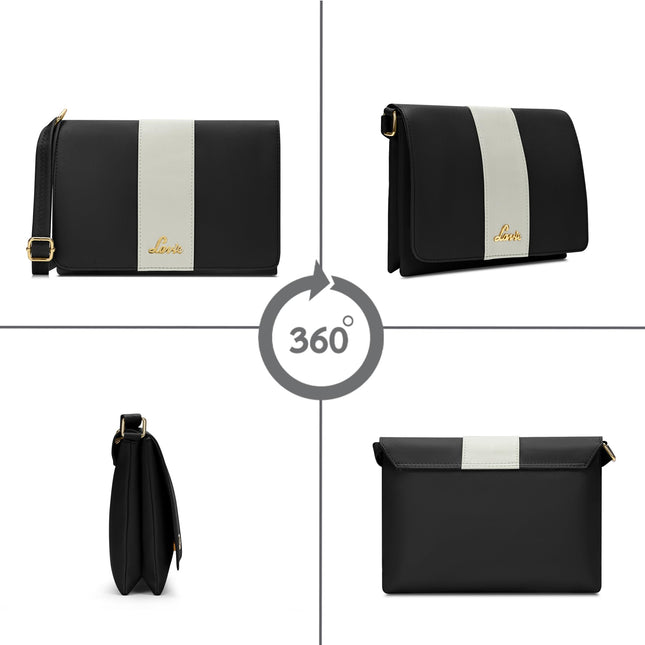 Lavie Women's Reese 2C Colorblock Crossbody Sling Bag | Flap Sling Bag | Ladies Purse Handbag | Gift for Women 