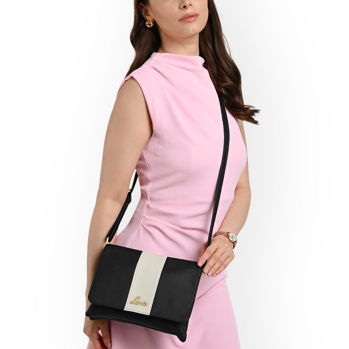 Lavie Women's Reese 2C Colorblock Crossbody Sling Bag | Flap Sling Bag | Ladies Purse Handbag | Gift for Women 