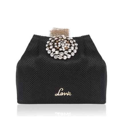 Lavie Women's Tiana Embellished Potli- Black 