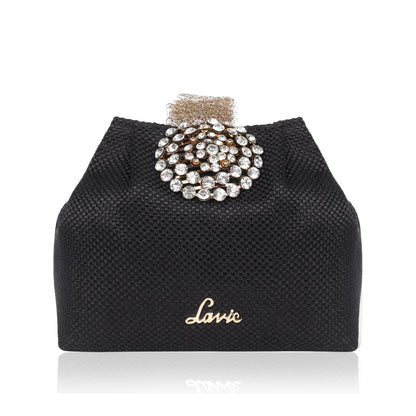 Lavie Women's Tiana Embellished Potli- Black 