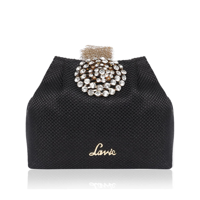 Lavie Women's Tiana Embellished Potli- Black 