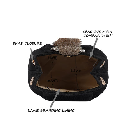 Lavie Women's Tiana Embellished Potli- Black 